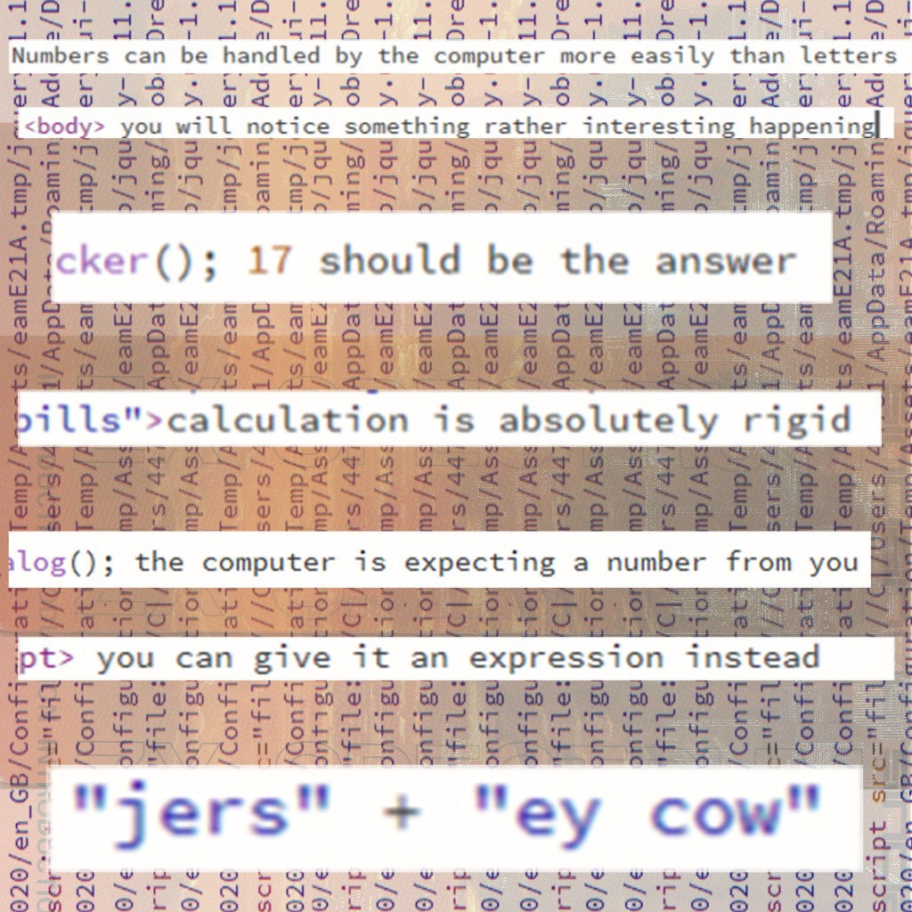 3. Numbers, letters and the computer as a calculator